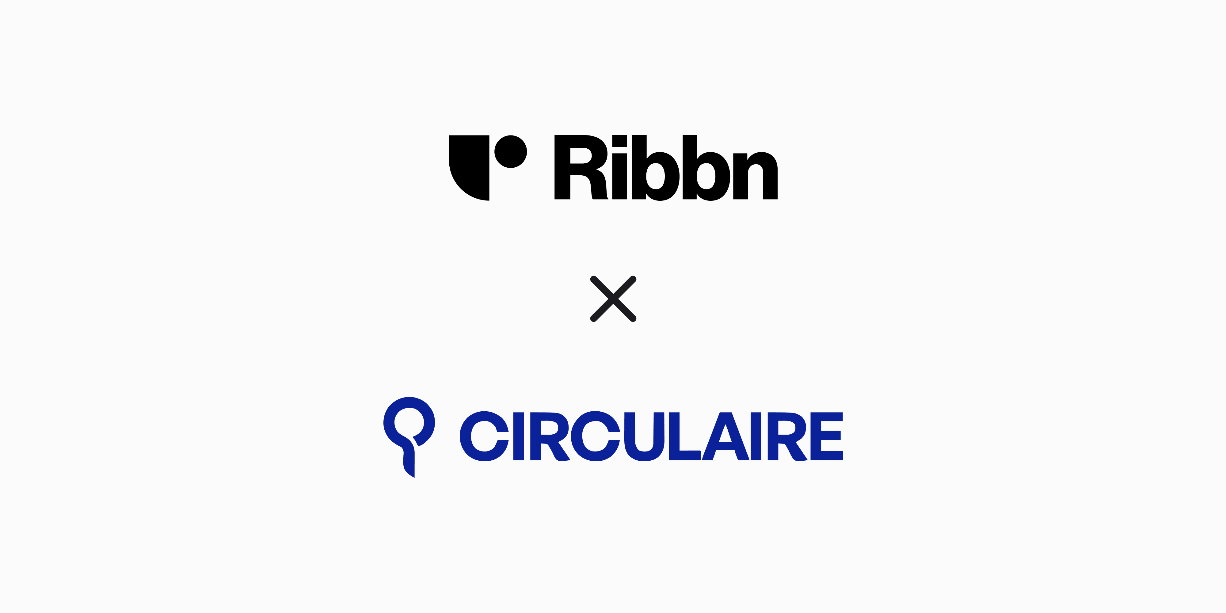The Ribbon logo and Circulaire logo are displayed vertically with an 'x' symbol between them.