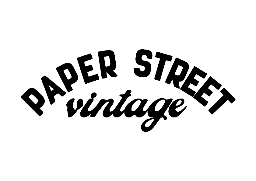 The wordmark Paper Street vintage in black text, with Paper Street in bold caps and vintage in italic script.