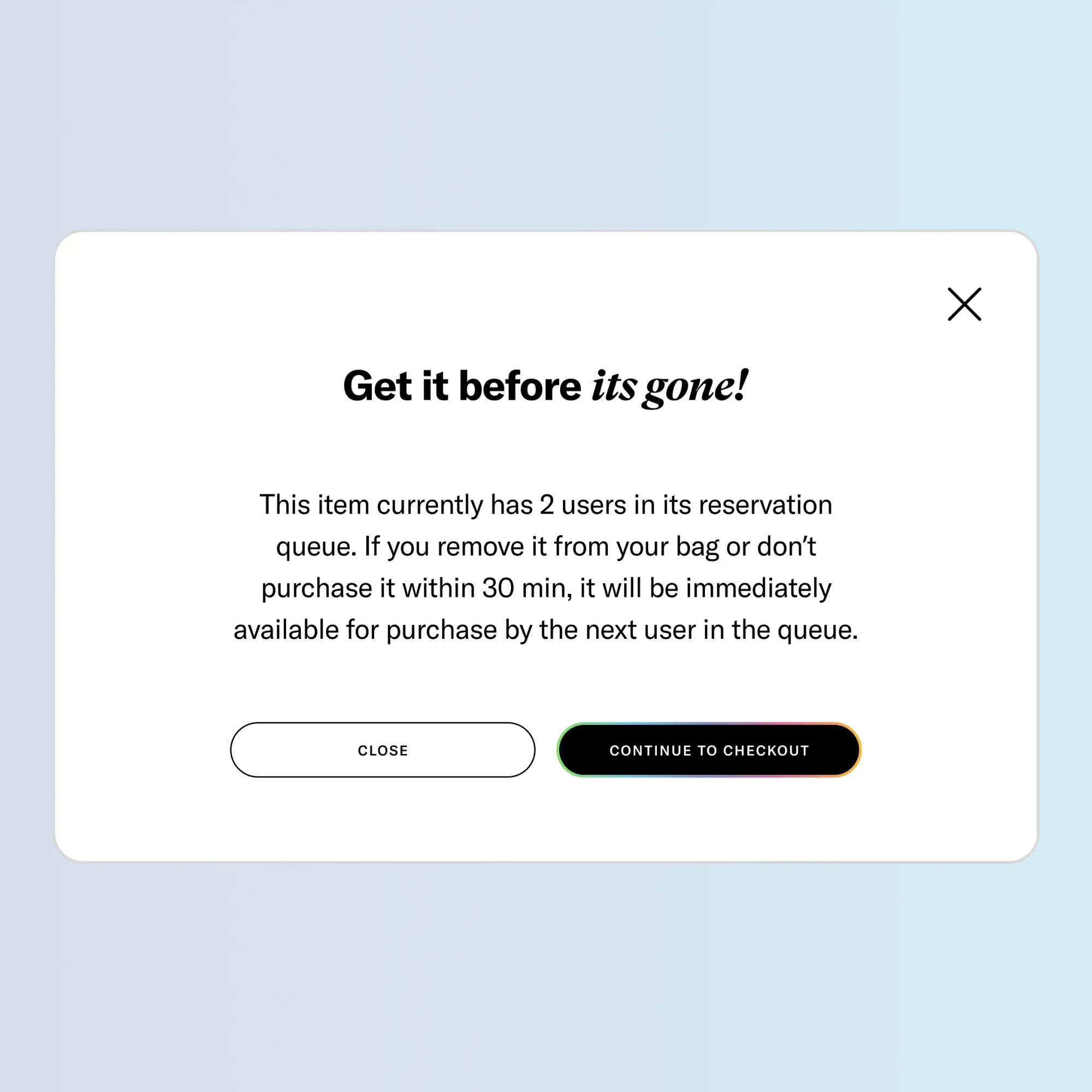 Reservation based shopping in the webshop